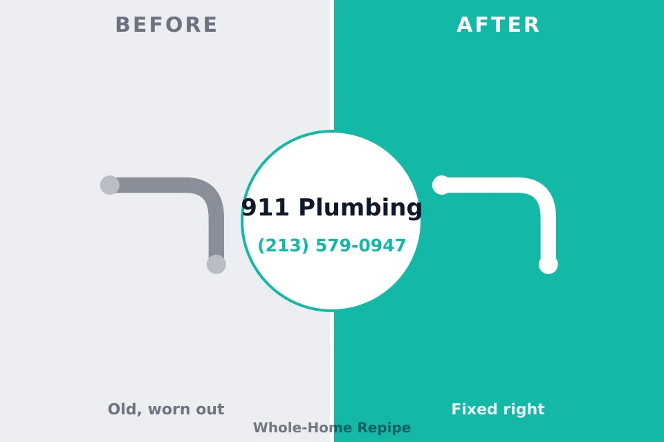 Before and after: plumbing repair Big Timber, MT